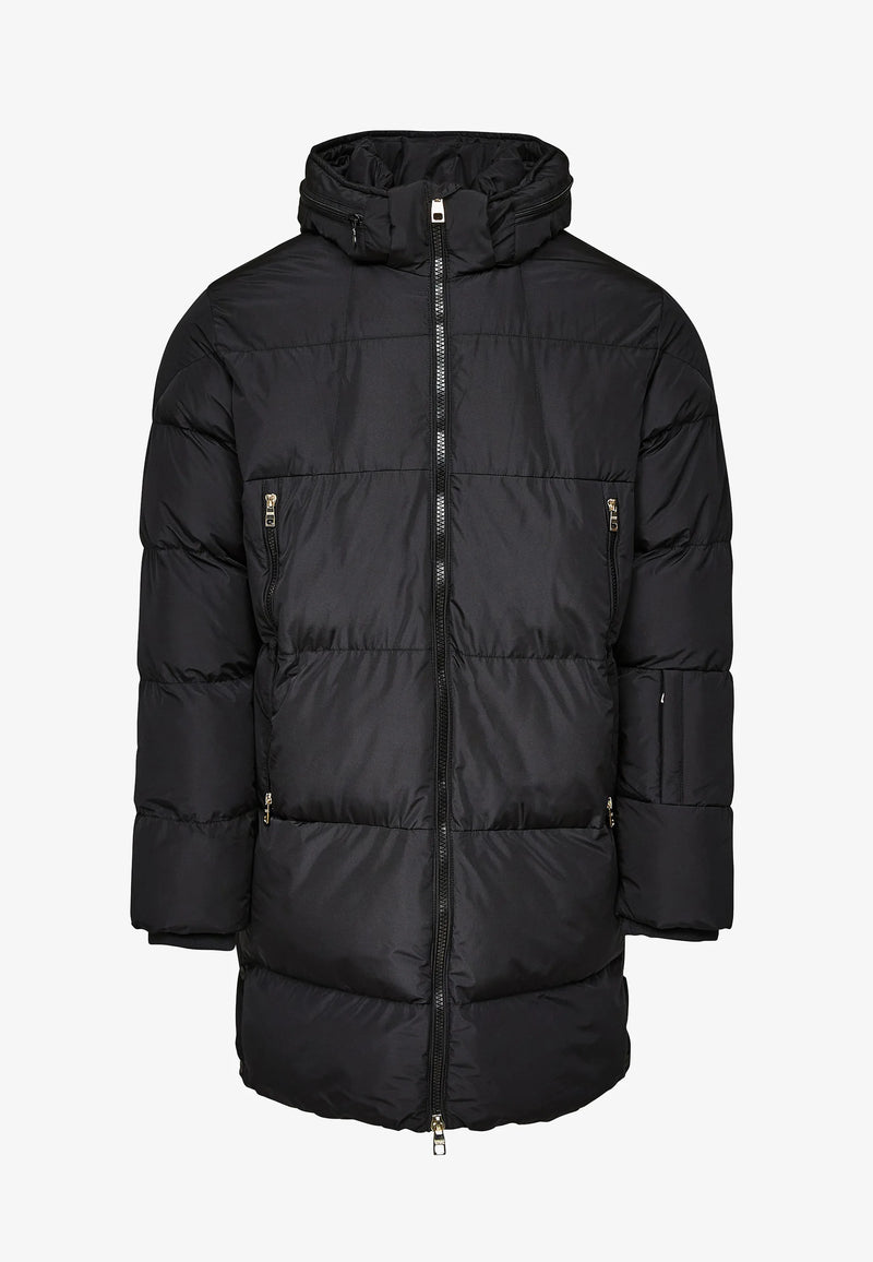 Glorious Gangsta MASSIMO LONG PUFFER JACKET - Black
