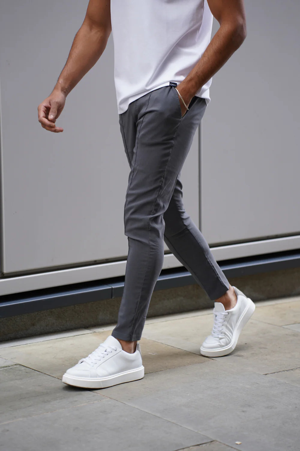 CAPO SMART  ACTIVE STRETCH PANT TROUSER - CHARCOAL