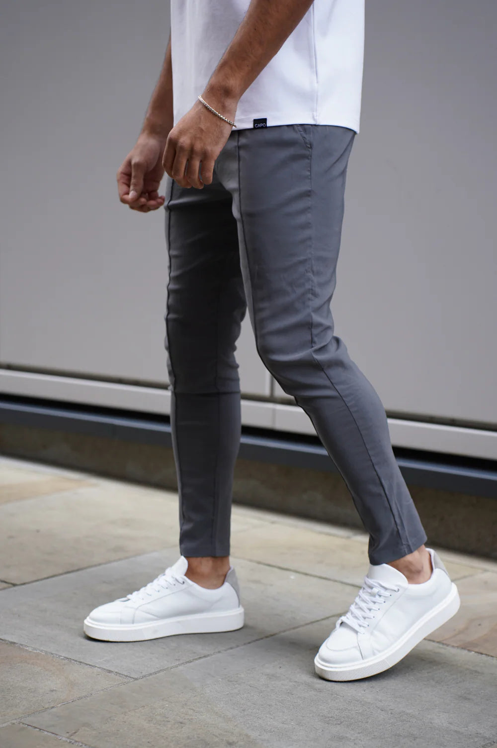 CAPO SMART  ACTIVE STRETCH PANT TROUSER - CHARCOAL