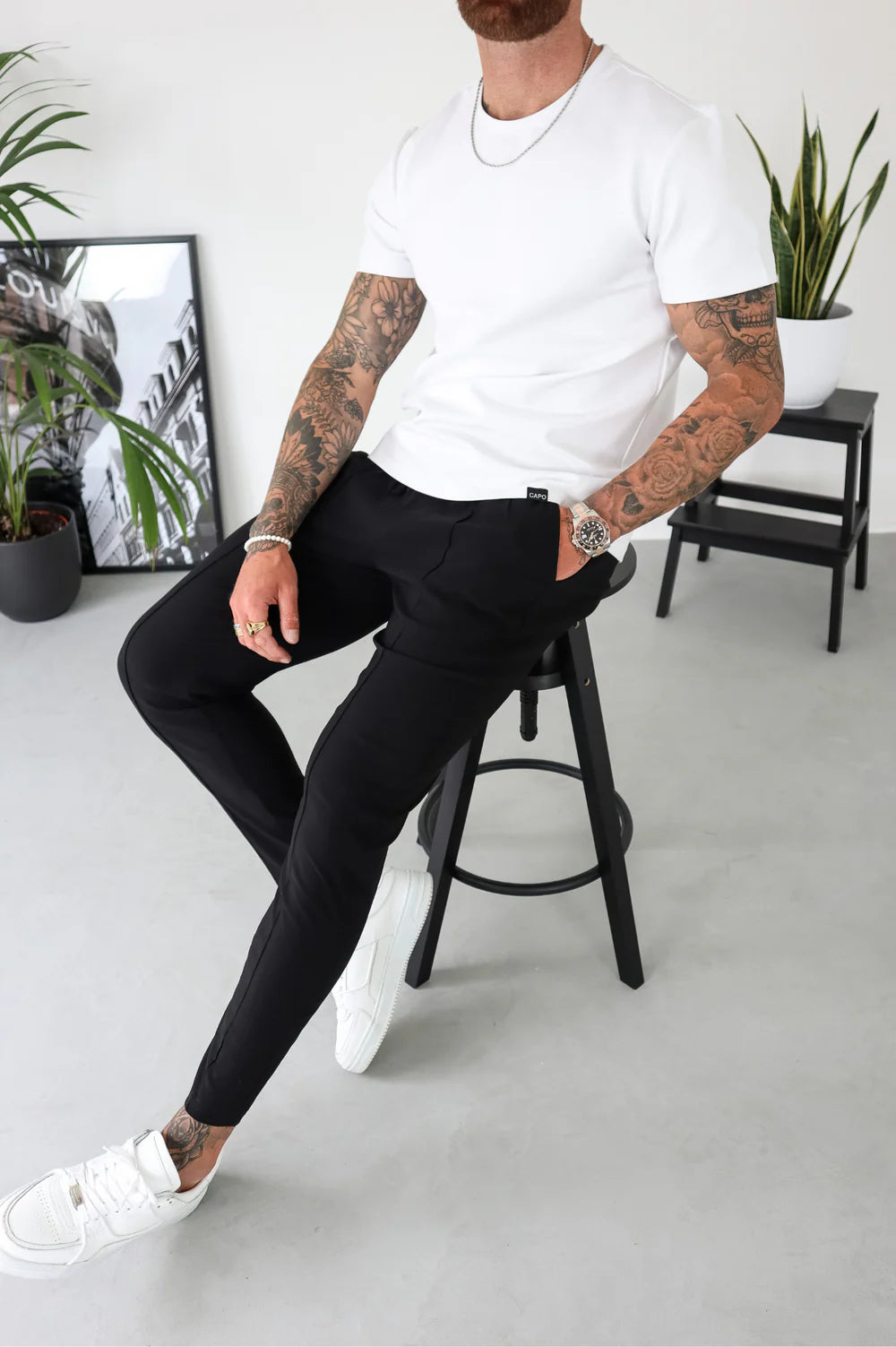 Capo SMART ACTIVE STRETCH Trouser PANT - BLACK