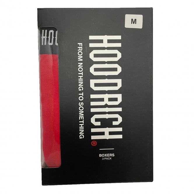 Hoodrich OG Core 3 Pack Boxer Shorts Red/Grey/Navy