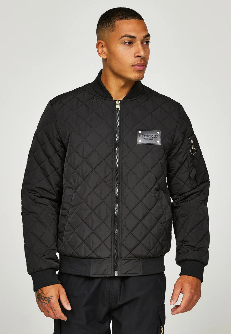 Glorious Gangsta MORITZIO QUILTED Bomber Jacket - BLACK