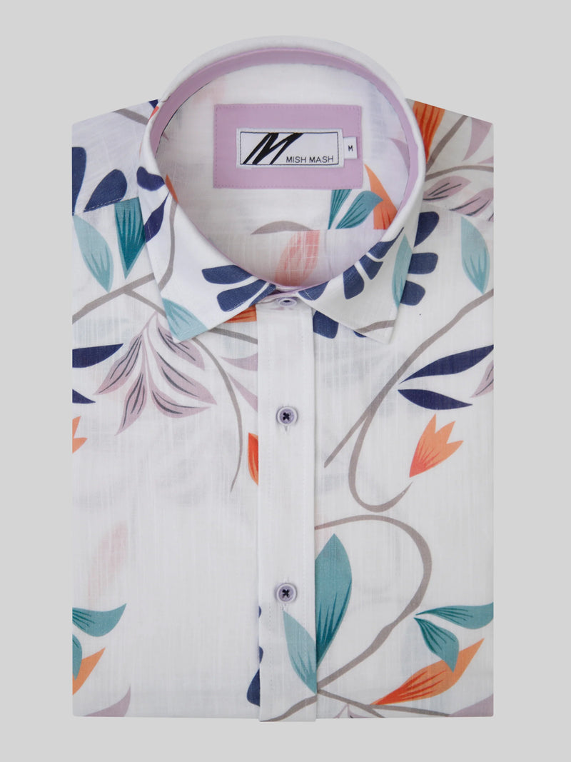 Mish Mash Bari White & Multi Short Sleeve Shirt
