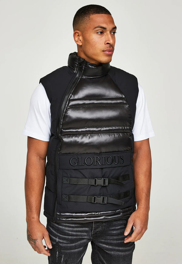 Glorious Gangsta NABREO PUFFER GILET Waistcoat - Black