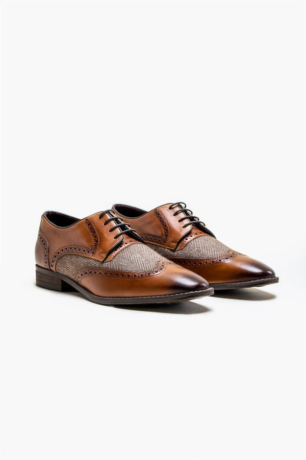 House Of Cavani Classic Herringbone Faro Shoe - TAN Brown