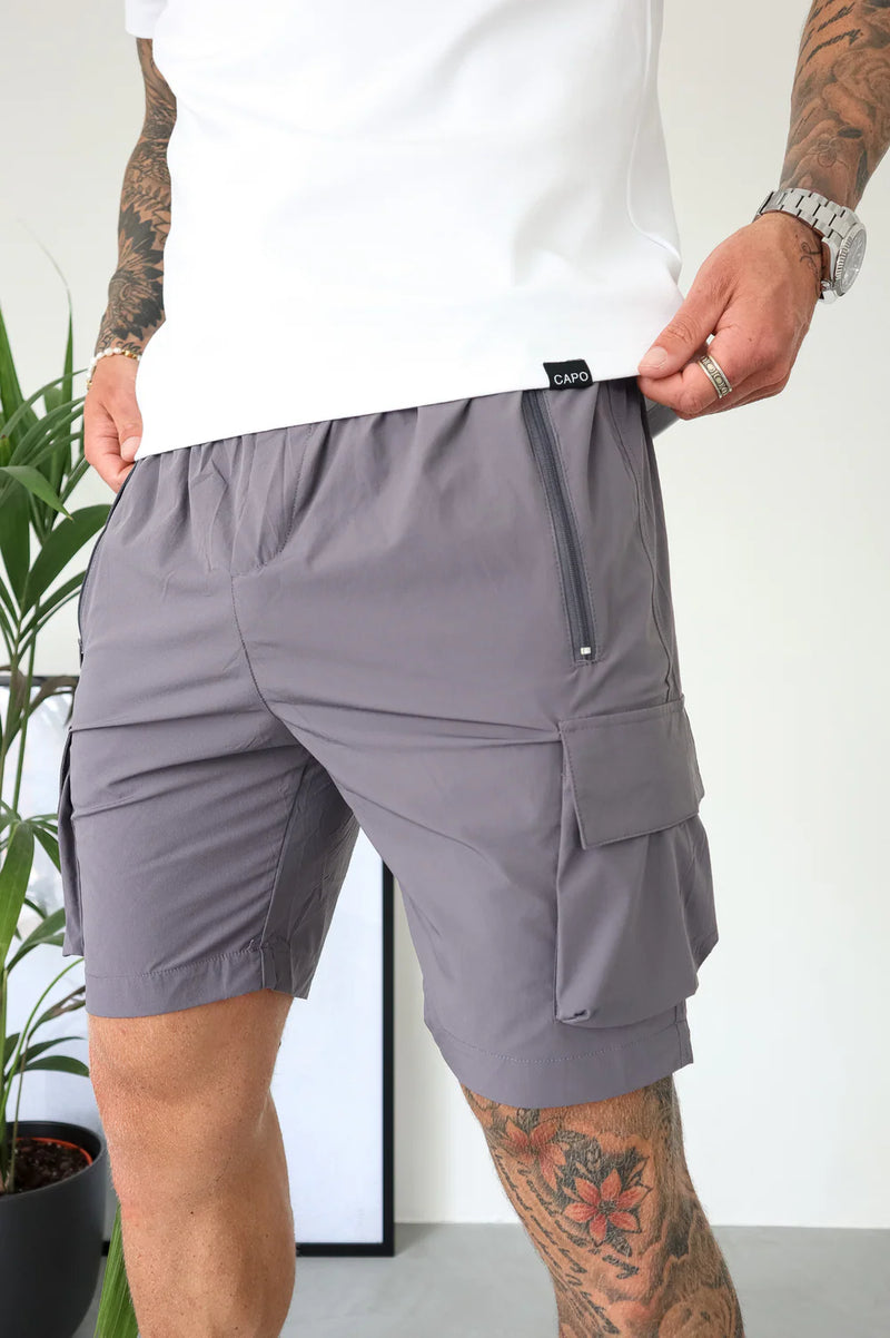 Capo Lightweight Cargo Shorts DARK GREY