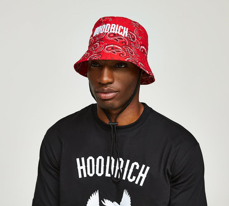 Hoodrich OG Boteh Bucket Hat Red/White