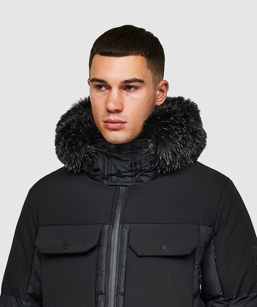 Alessandro Zavetti Marchetti Puffer Parka Jacket JET BLACK