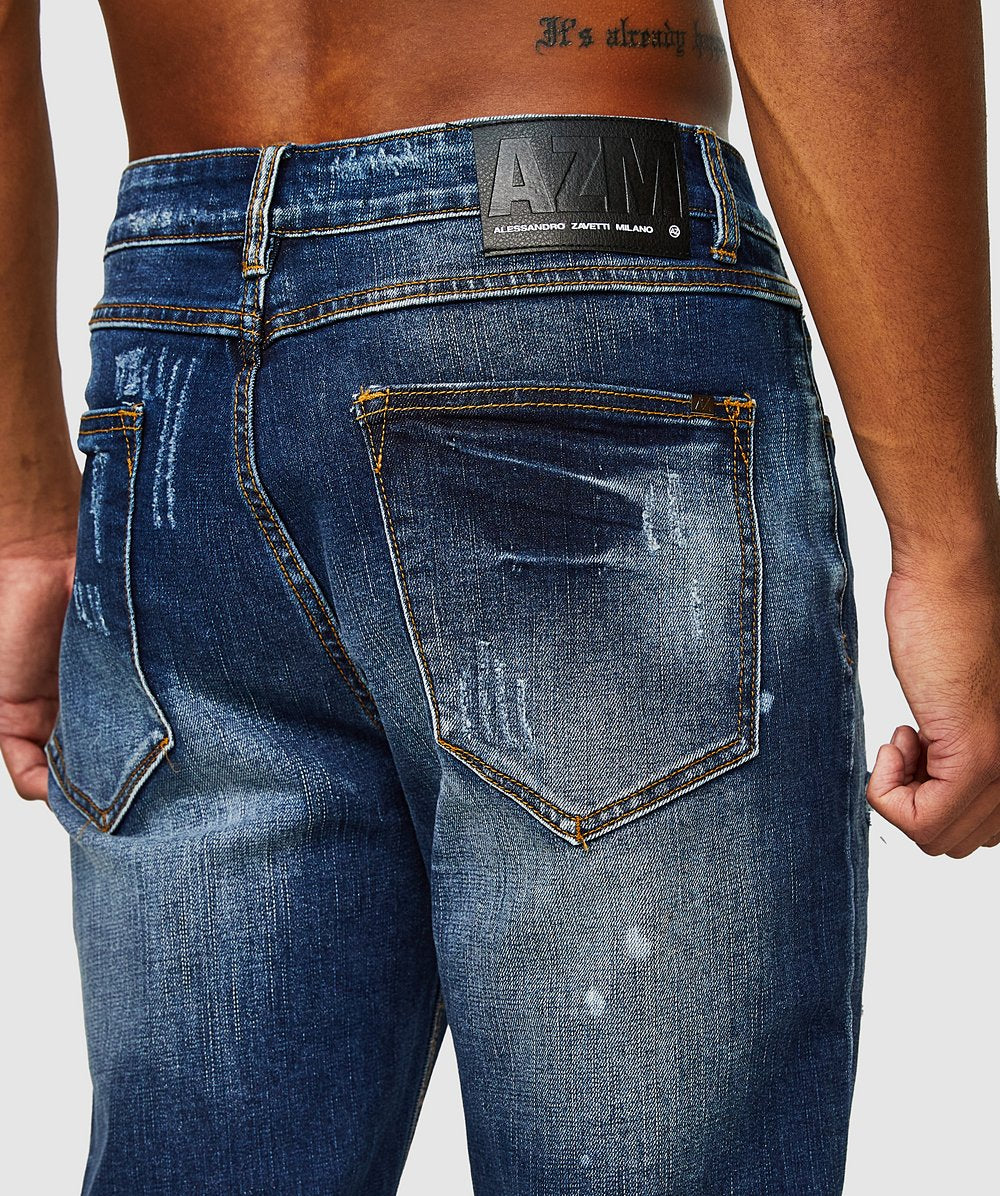 Alessandro Zavetti Remergio Mid Wash Loose Denim Jean