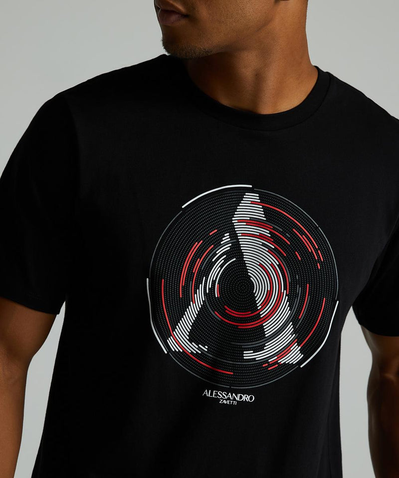 Alessandro Zavetti Centro T-Shirt JET BLACK / WHITE / RED