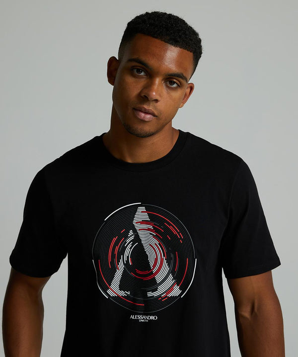 Alessandro Zavetti Centro T-Shirt JET BLACK / WHITE / RED