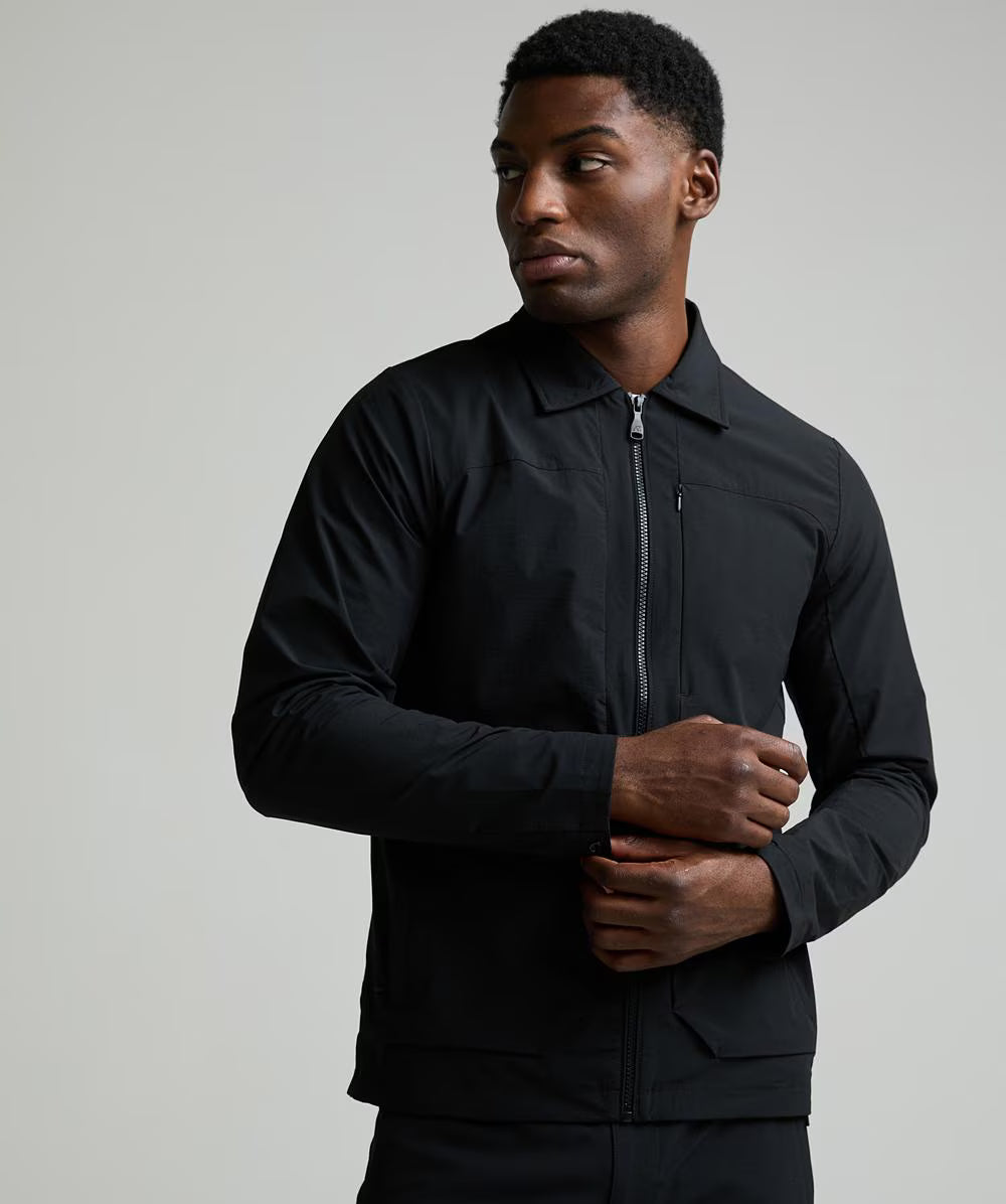 Alessandro Zavetti Rossano Woven Overshirt  JET BLACK