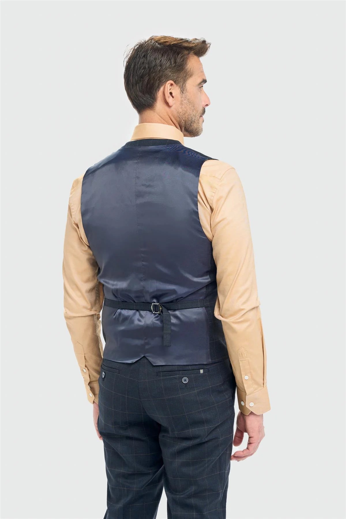 House of Cavani Torino Navy Double Breasted Waistcoat