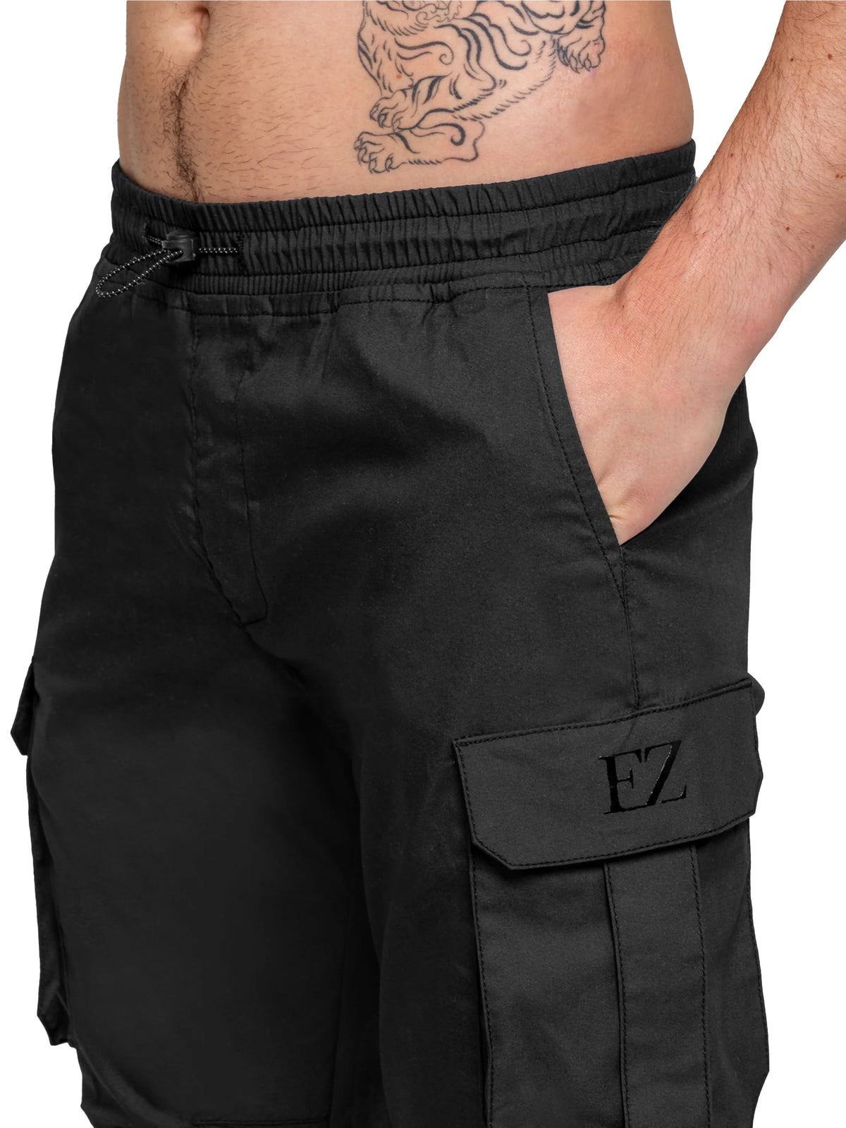 Enzo Jeans Nicolas Tapered Cargo Pants Black