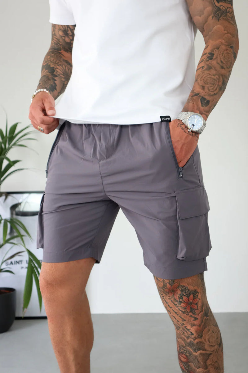 Capo Lightweight Cargo Shorts DARK GREY