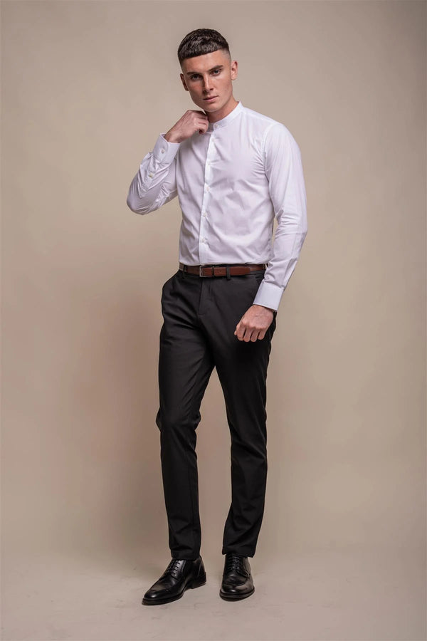 House of Cavani Nicalo Grandad Shirt - White
