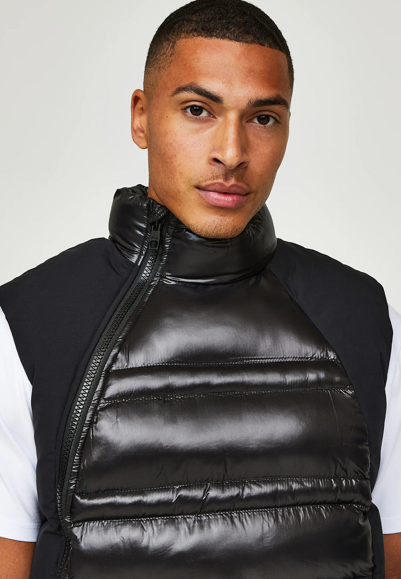 Glorious Gangsta NABREO PUFFER GILET Waistcoat - Black