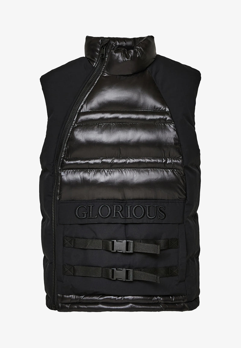 Glorious Gangsta NABREO PUFFER GILET Waistcoat - Black