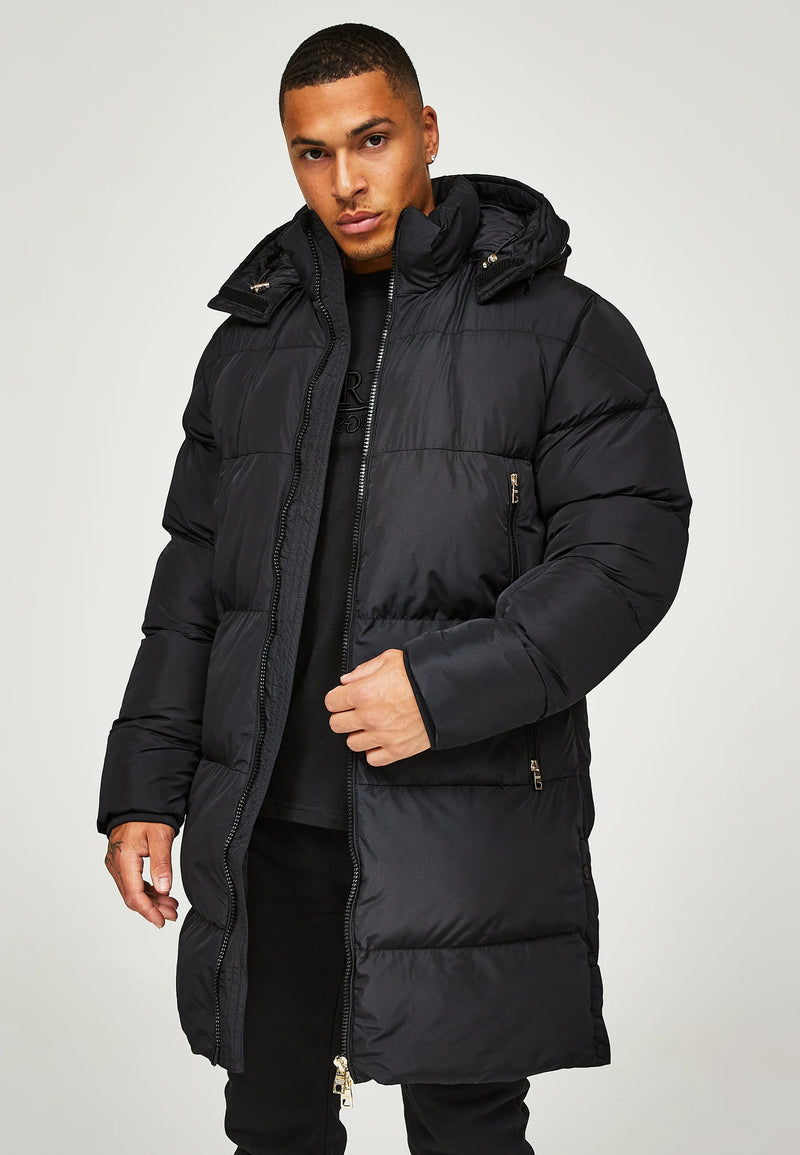 Glorious Gangsta MASSIMO LONG PUFFER JACKET - Black