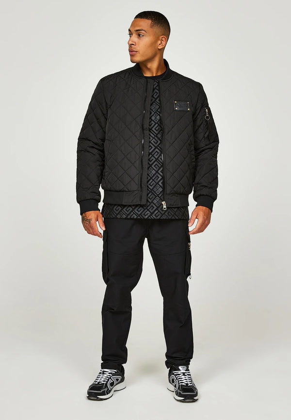 Glorious Gangsta MORITZIO QUILTED Bomber Jacket - BLACK