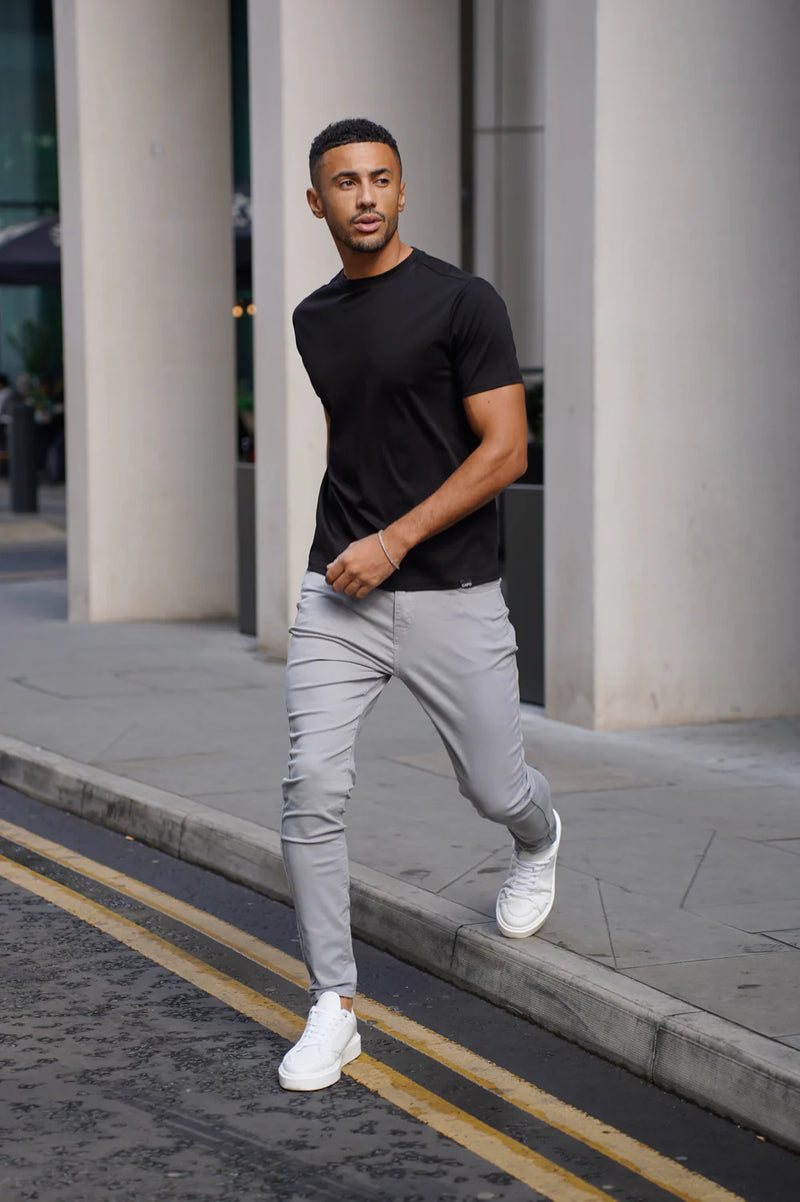 Capo MERCERISED Cotton Crew Neck T-Shirt - BLACK