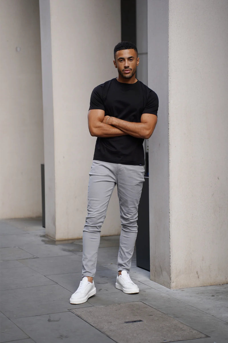 Capo MERCERISED Cotton Crew Neck T-Shirt - BLACK