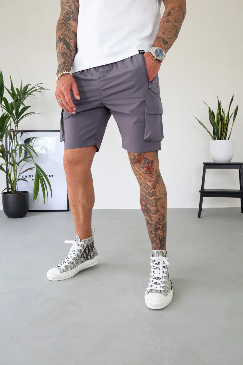 Capo Lightweight Cargo Shorts DARK GREY