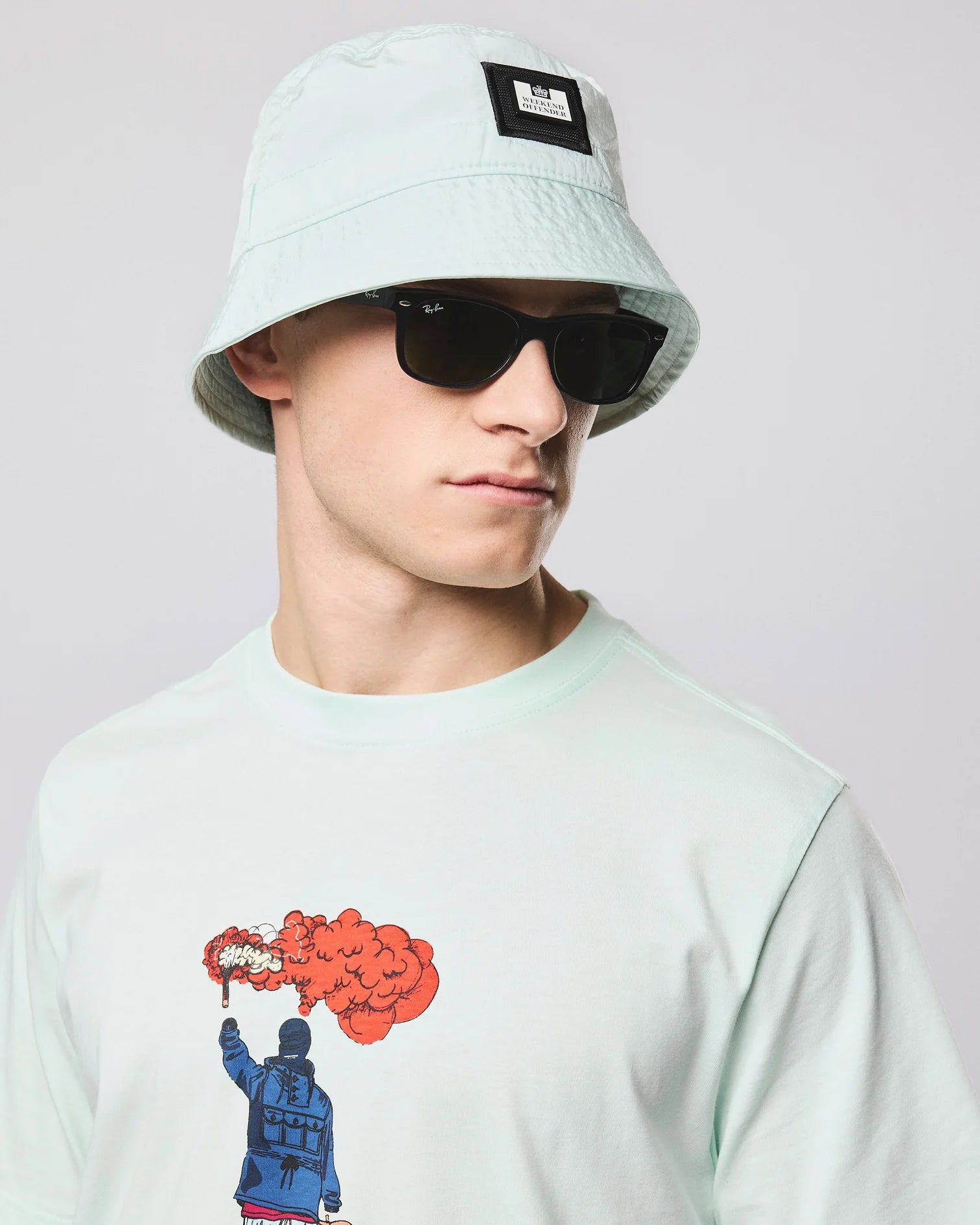 Weekend Offender Long Beach Blvd Bucket Hat Amazonite Green