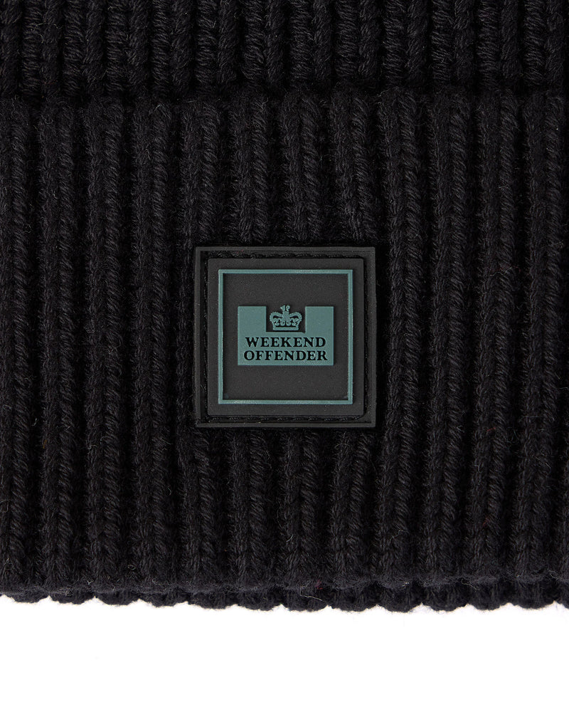 Weekend Offender Kettama Rib Knit Beanie BLACK