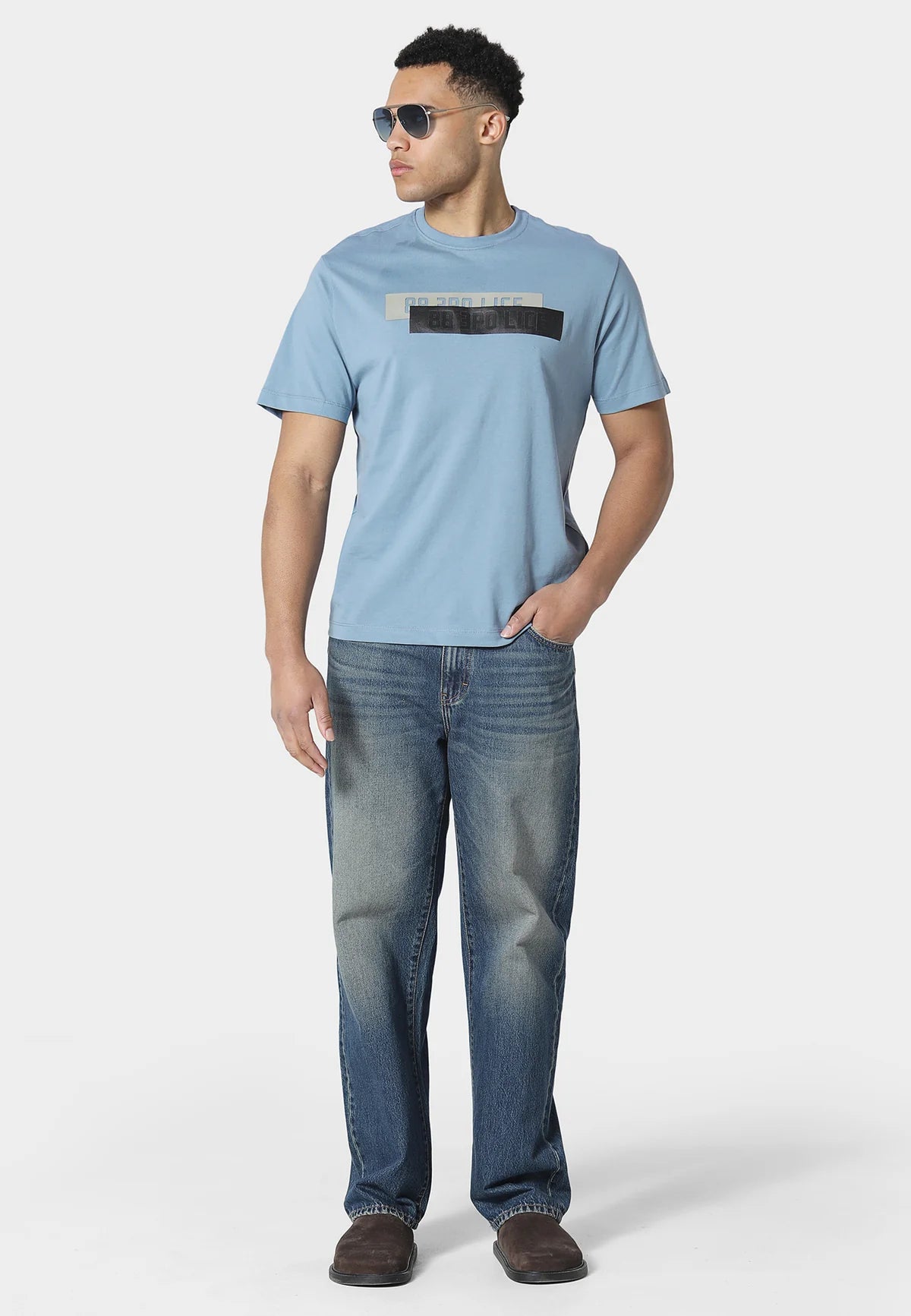 883 Police ADRIAN SOFT CHAMBRAY T-SHIRT