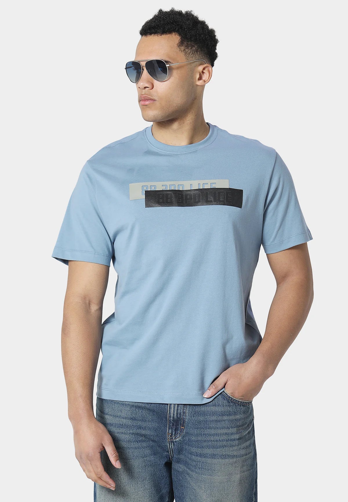 883 Police ADRIAN SOFT CHAMBRAY T-SHIRT