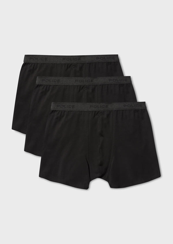 Police Arkes Black 3 Pack Boxers Shorts