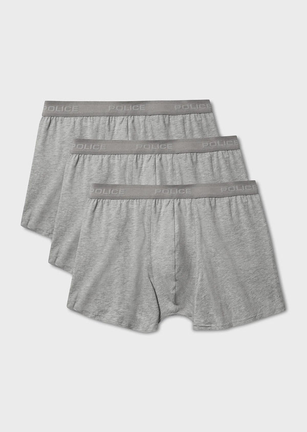 Police Arkes Grey 3 Pack Boxers