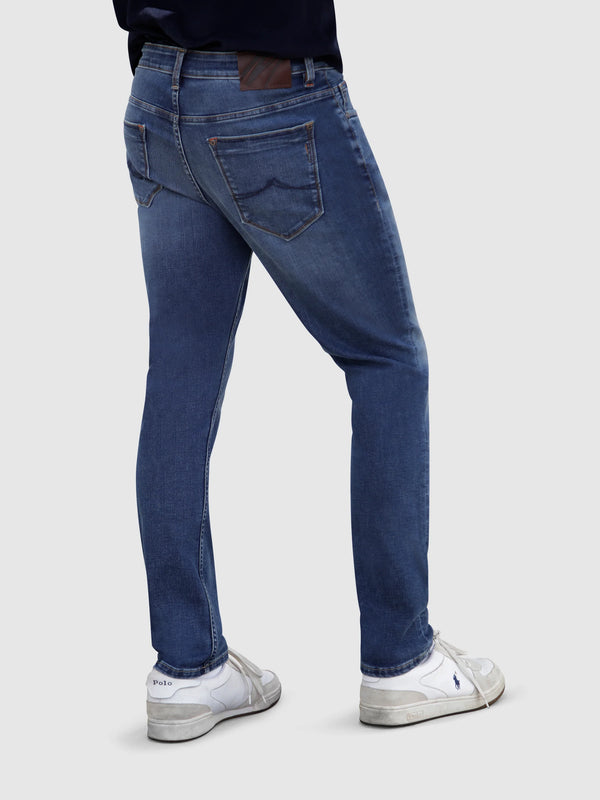 Mish Mash 1984 Tapered Fit High Stretch Ajanta Blue Denim Jean