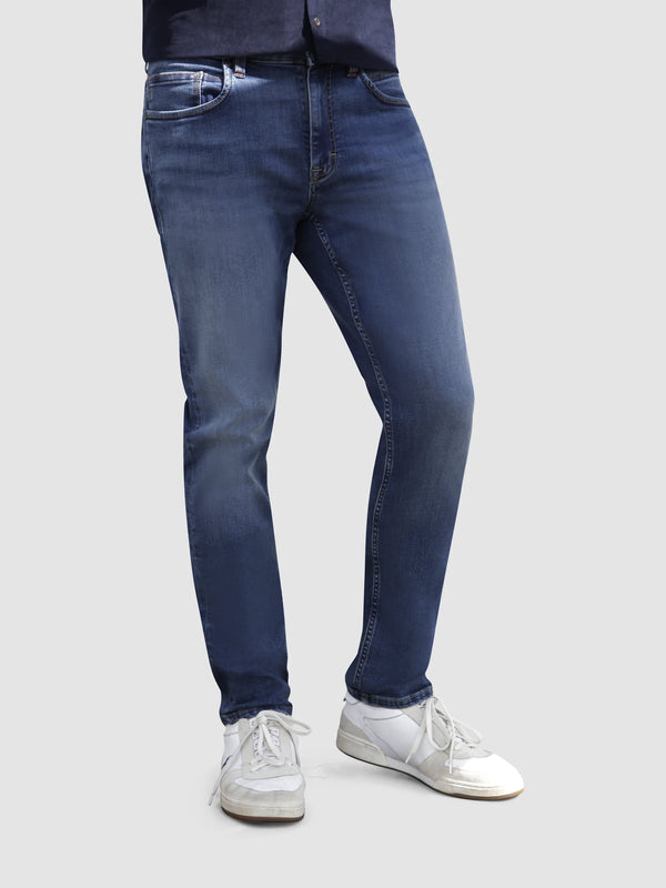 Mish Mash 1984 Tapered Fit High Stretch Ajanta Blue Denim Jean
