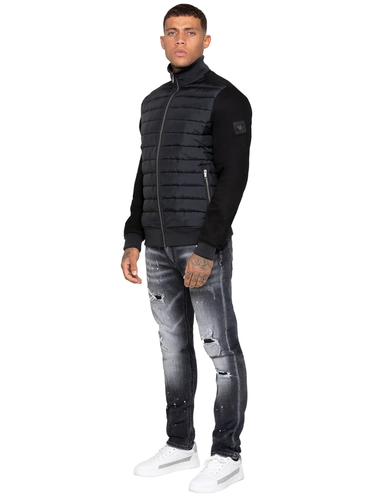 Enzo Jeans Pietro Hybrid Technical Puffer Jacket Black