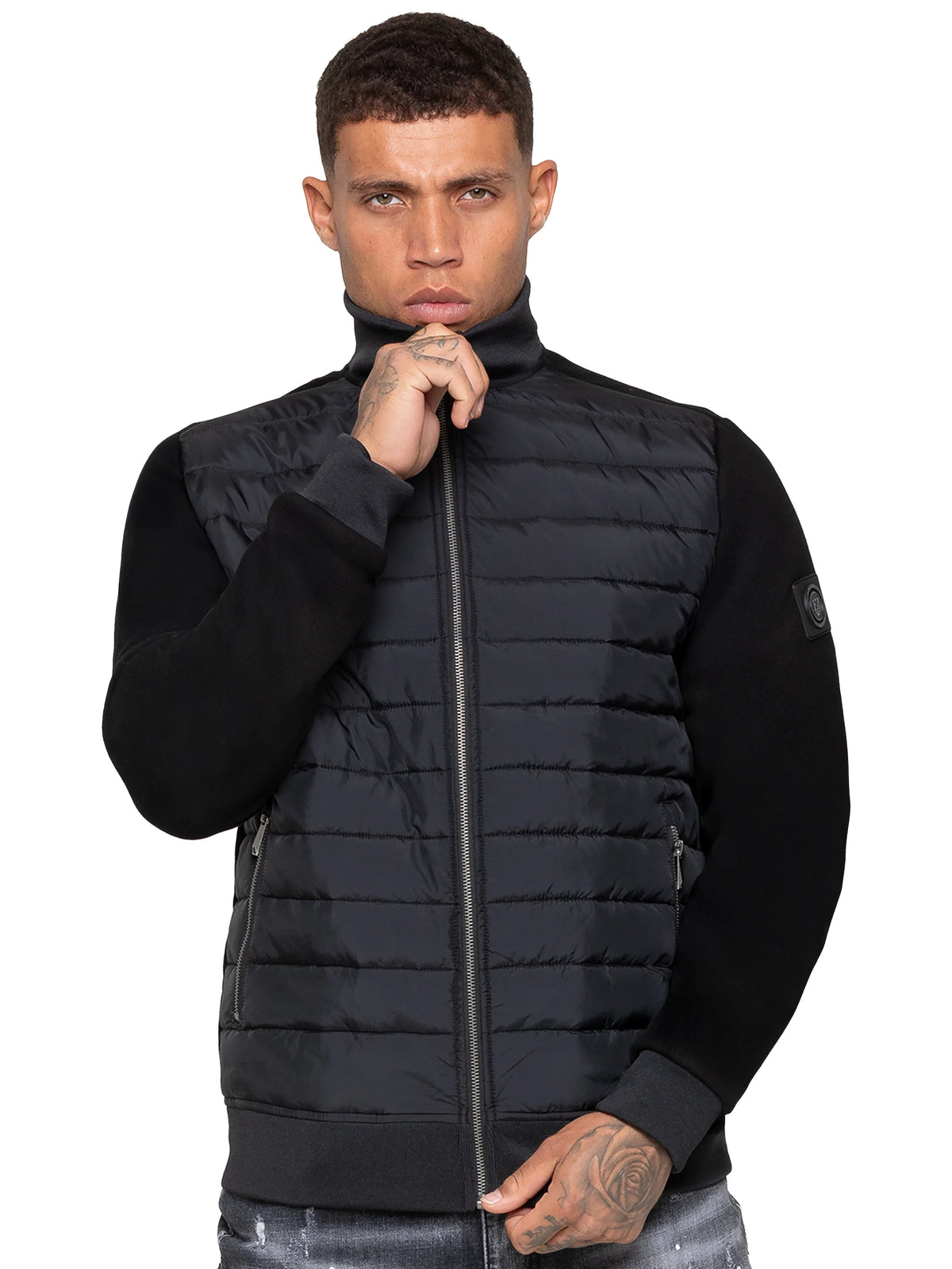 Enzo Jeans Pietro Hybrid Technical Puffer Jacket Black