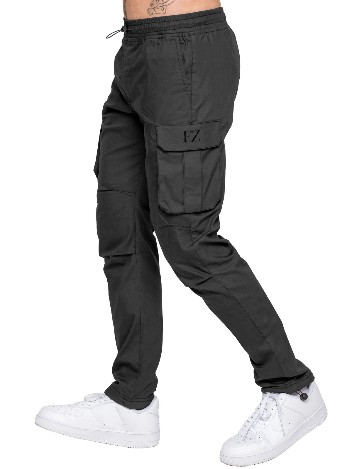 Enzo Jeans Nicolas Tapered Cargo Pants Black