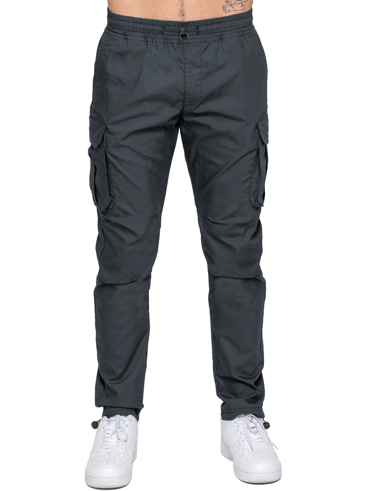 Enzo Jeans Nicolas Tapered Cargo Pants Charcoal