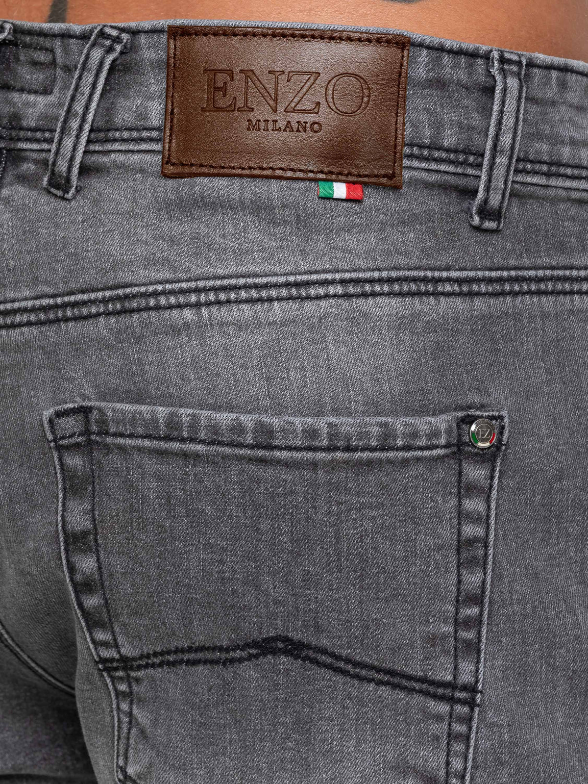 Enzo Jeans Adone Tapered Fit Jeans Grey
