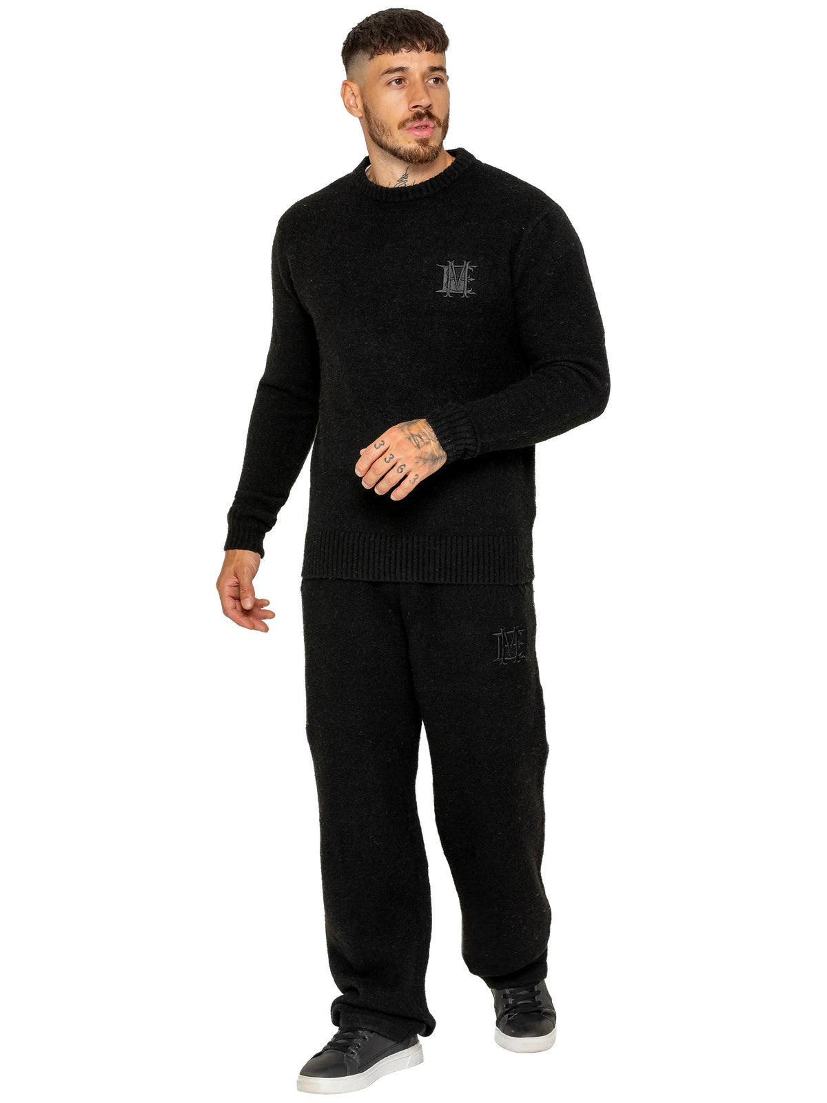 Enzo Jeans Filippo Fluffy Knit Joggers Black