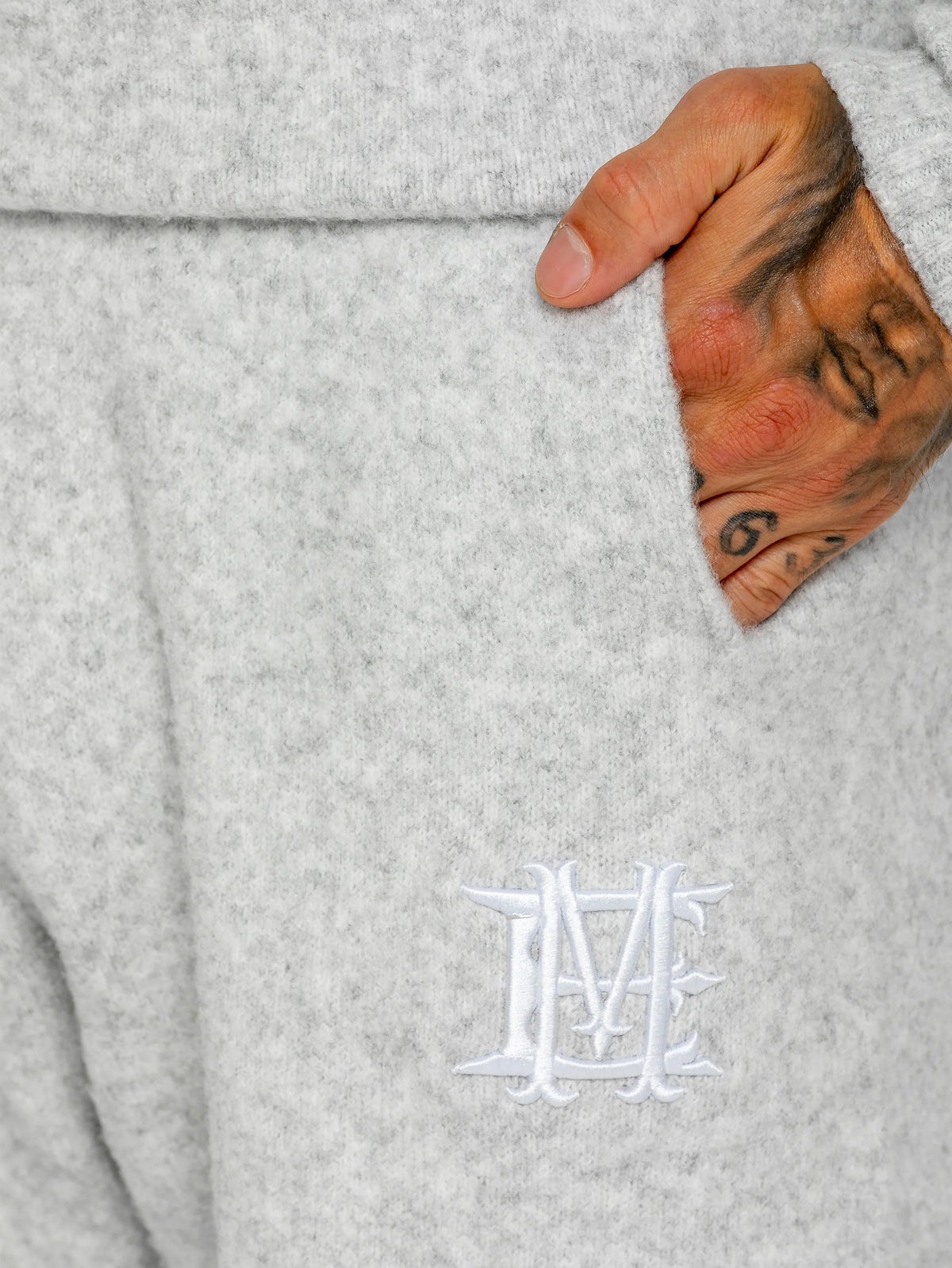 Enzo Jeans Filippo Fluffy Knit Joggers Grey