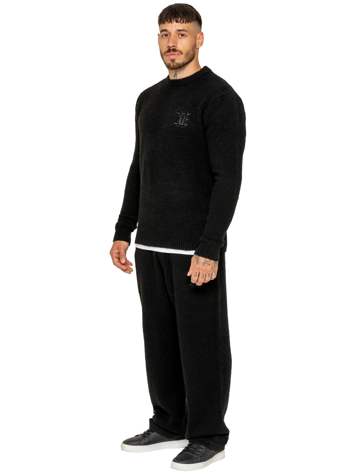 Enzo Jeans Filippo Fluffy Knit Jumper Black