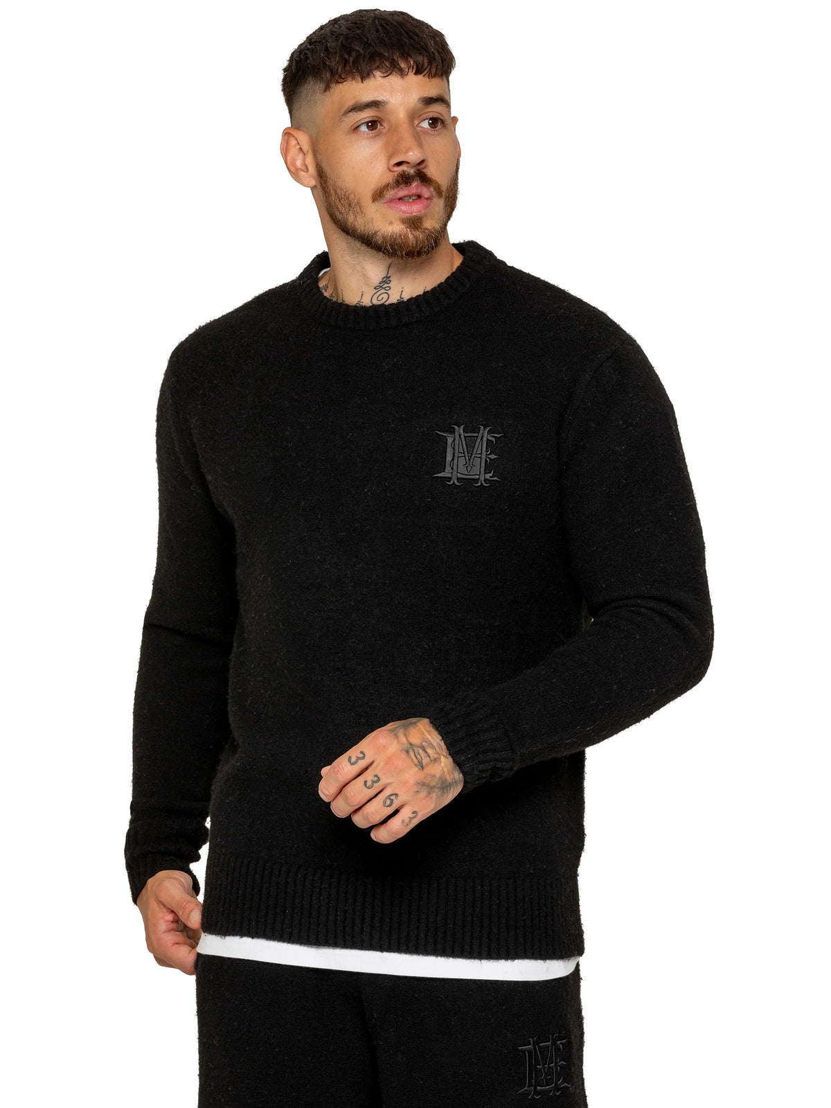 Enzo Jeans Filippo Fluffy Knit Jumper Black
