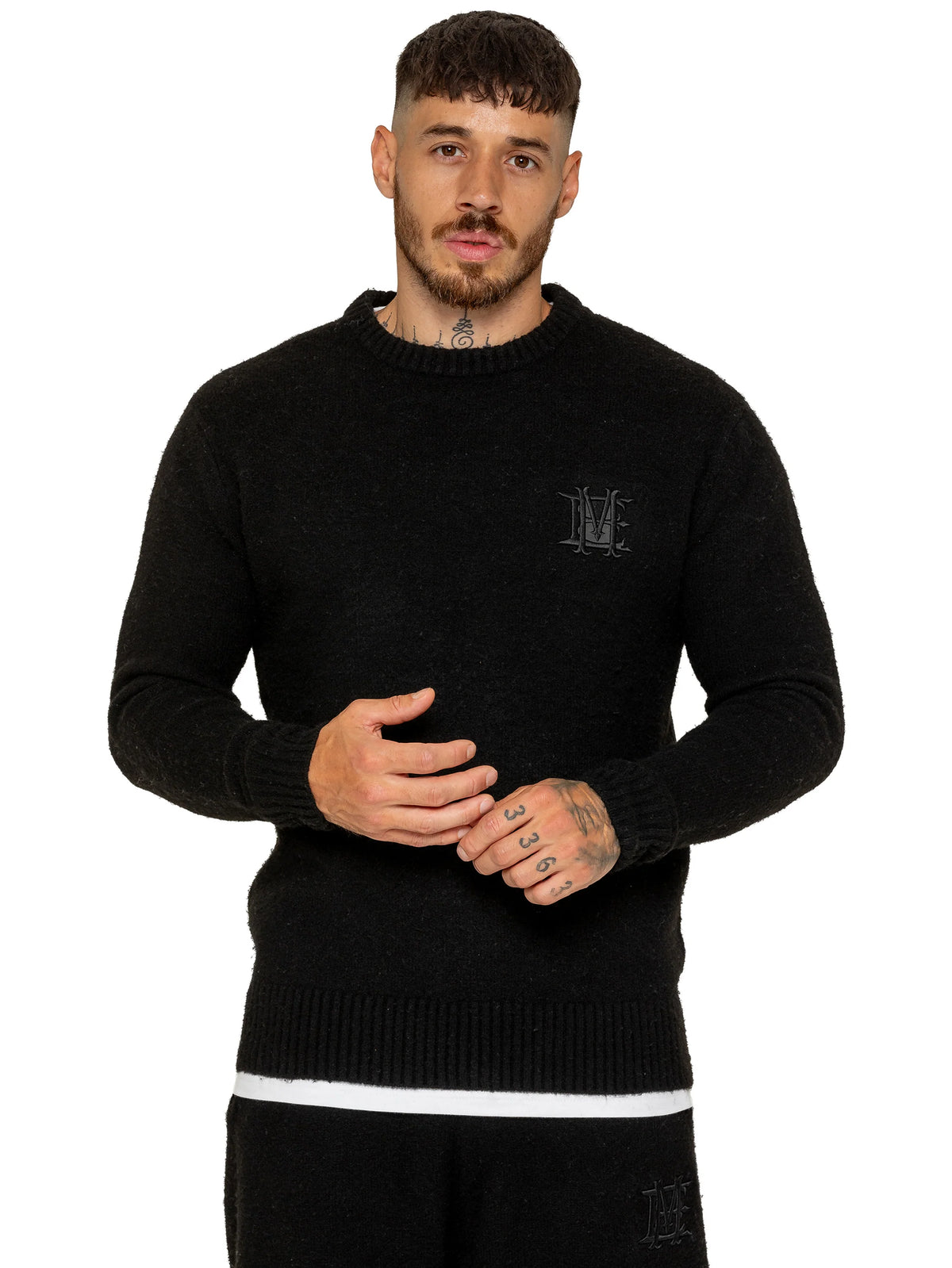 Enzo Jeans Filippo Fluffy Knit Jumper Black