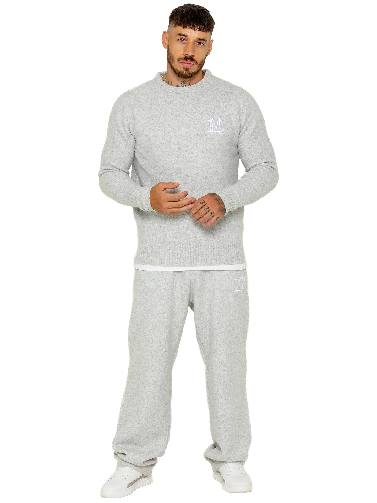 Enzo Jeans Filippo Fluffy Knit Jumper Grey
