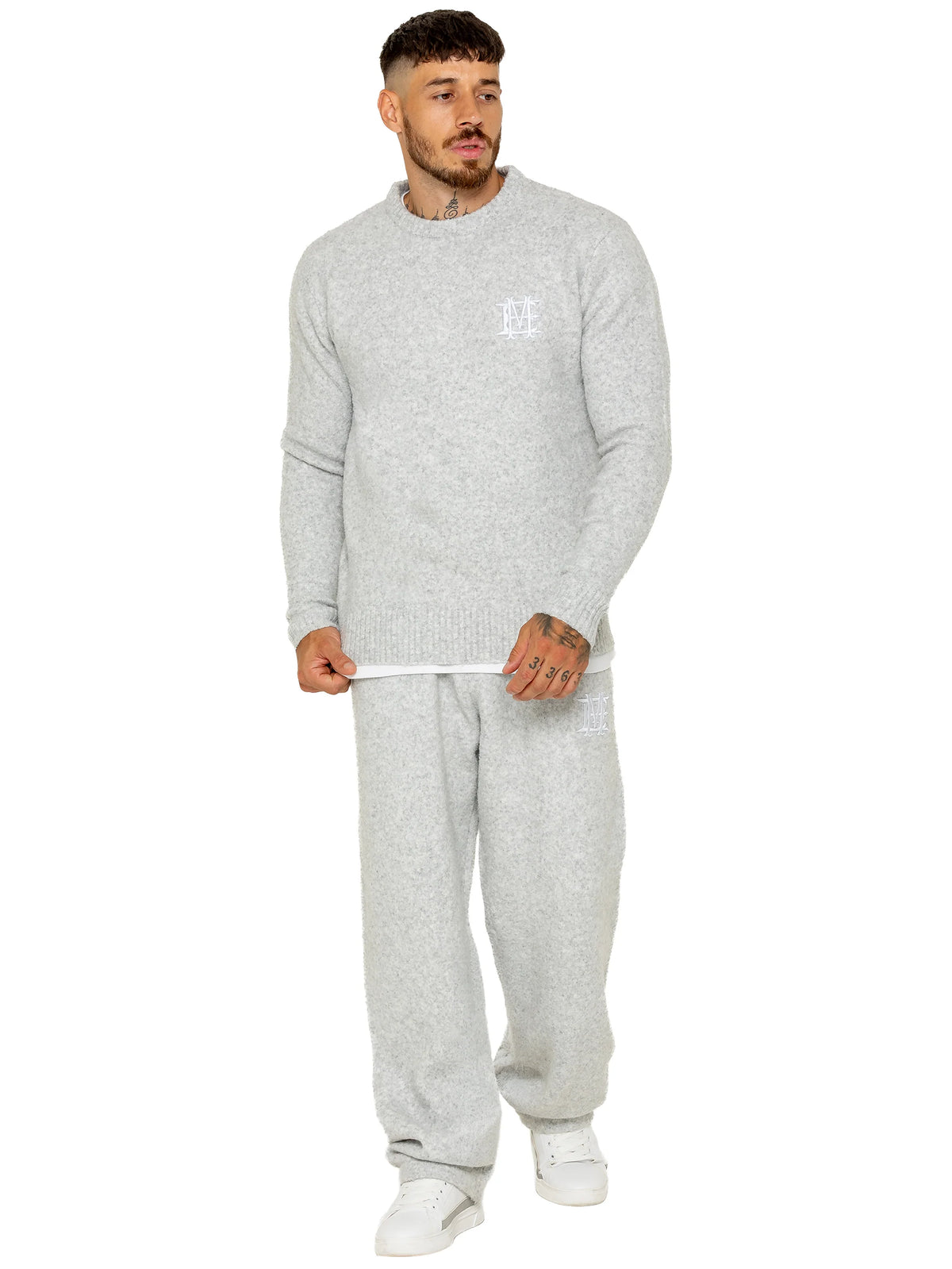Enzo Jeans Filippo Fluffy Knit Jumper Grey