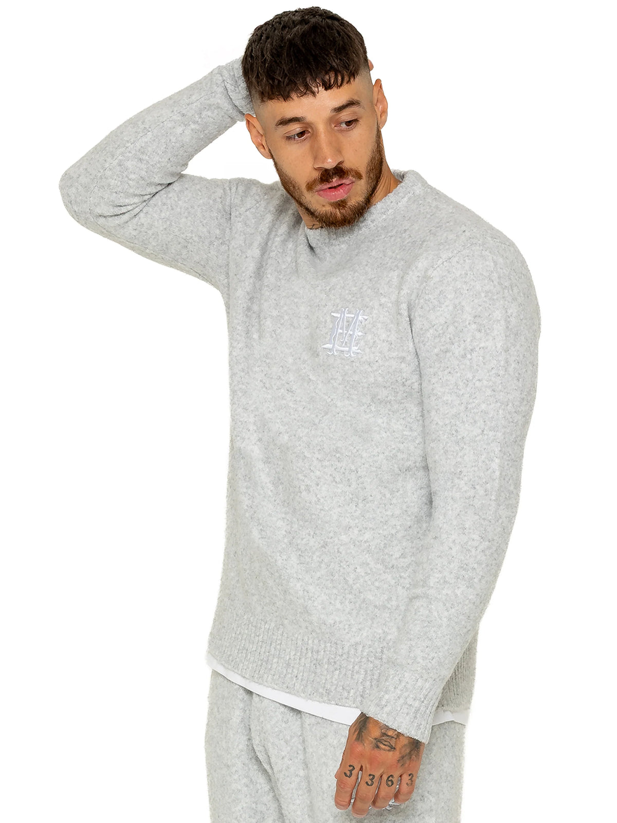 Enzo Jeans Filippo Fluffy Knit Jumper Grey