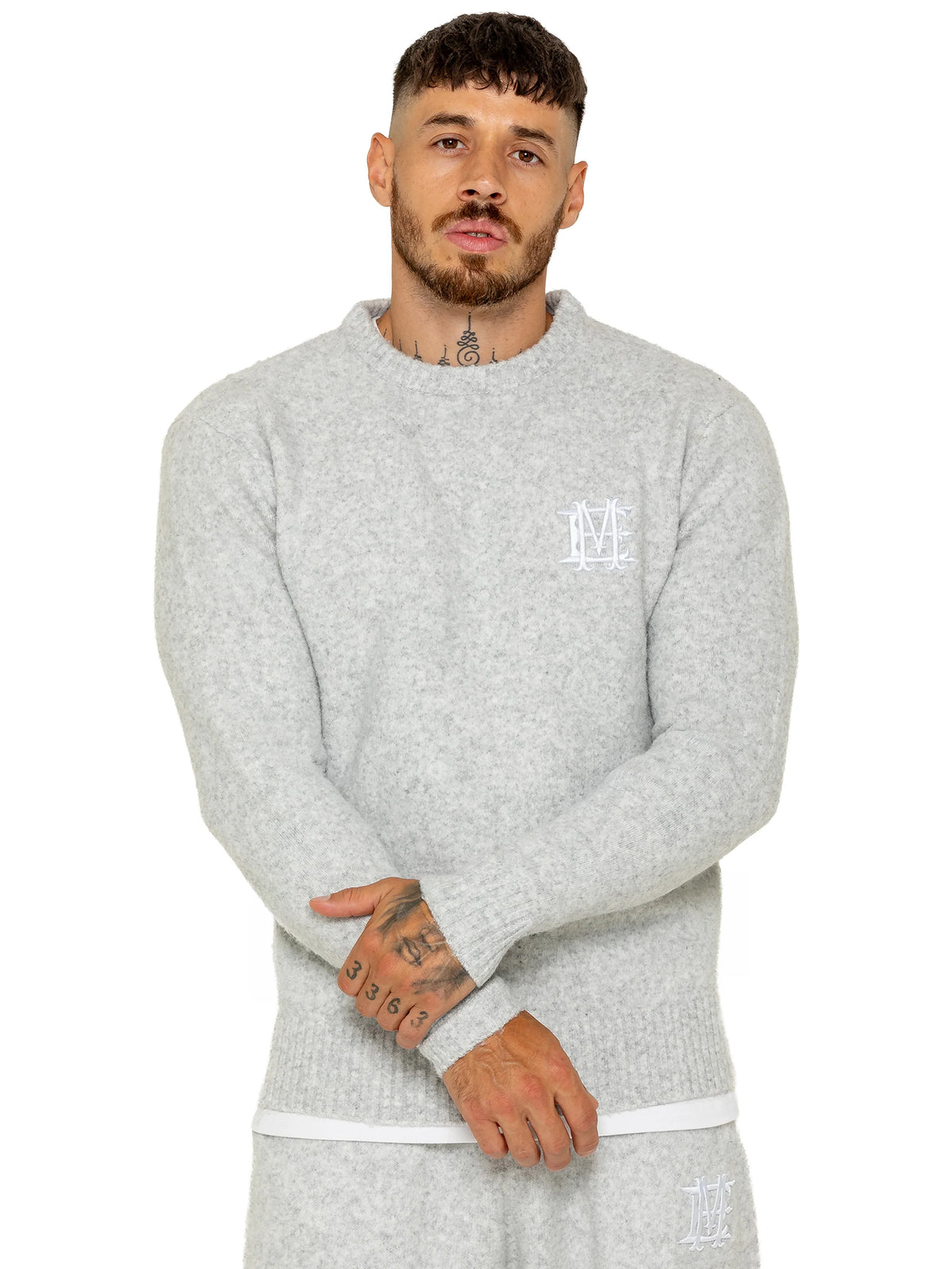 Enzo Jeans Filippo Fluffy Knit Jumper Grey