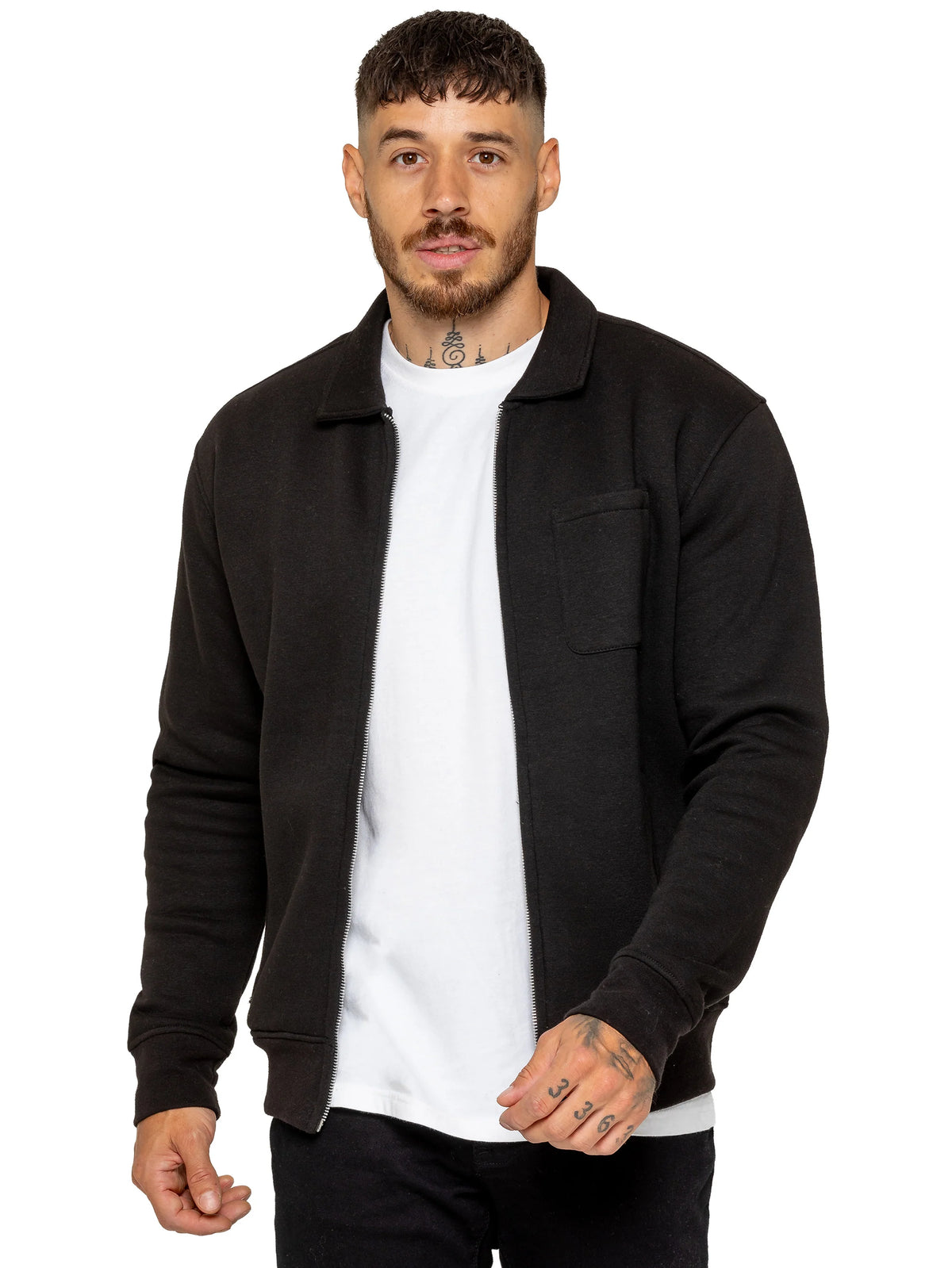 Enzo Jeans Maurizio Zip Through Overshirt Black